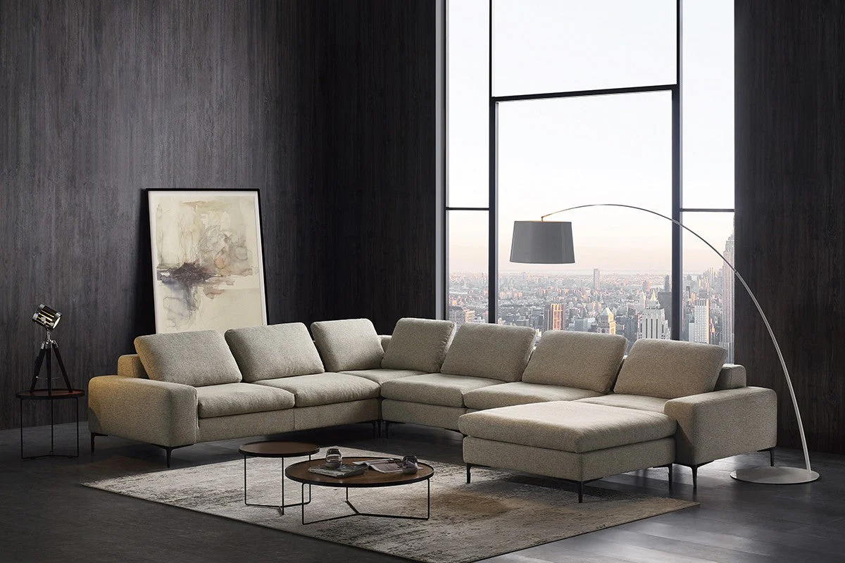 Caden Modern Beige Fabric Sectional