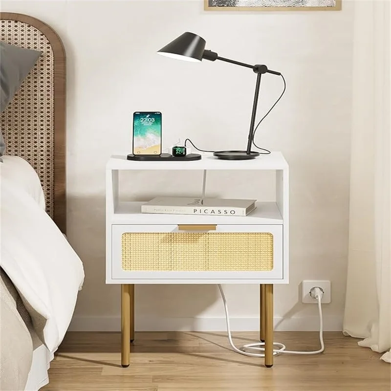 Nightstand with Charging Station - 11.81D x 15.75W x 22.05H