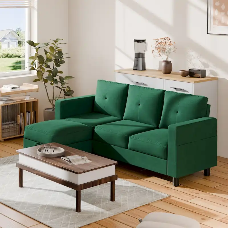 Futzca Modern L-shaped Convertible Sectional Sofa w/ Reversible Chaise