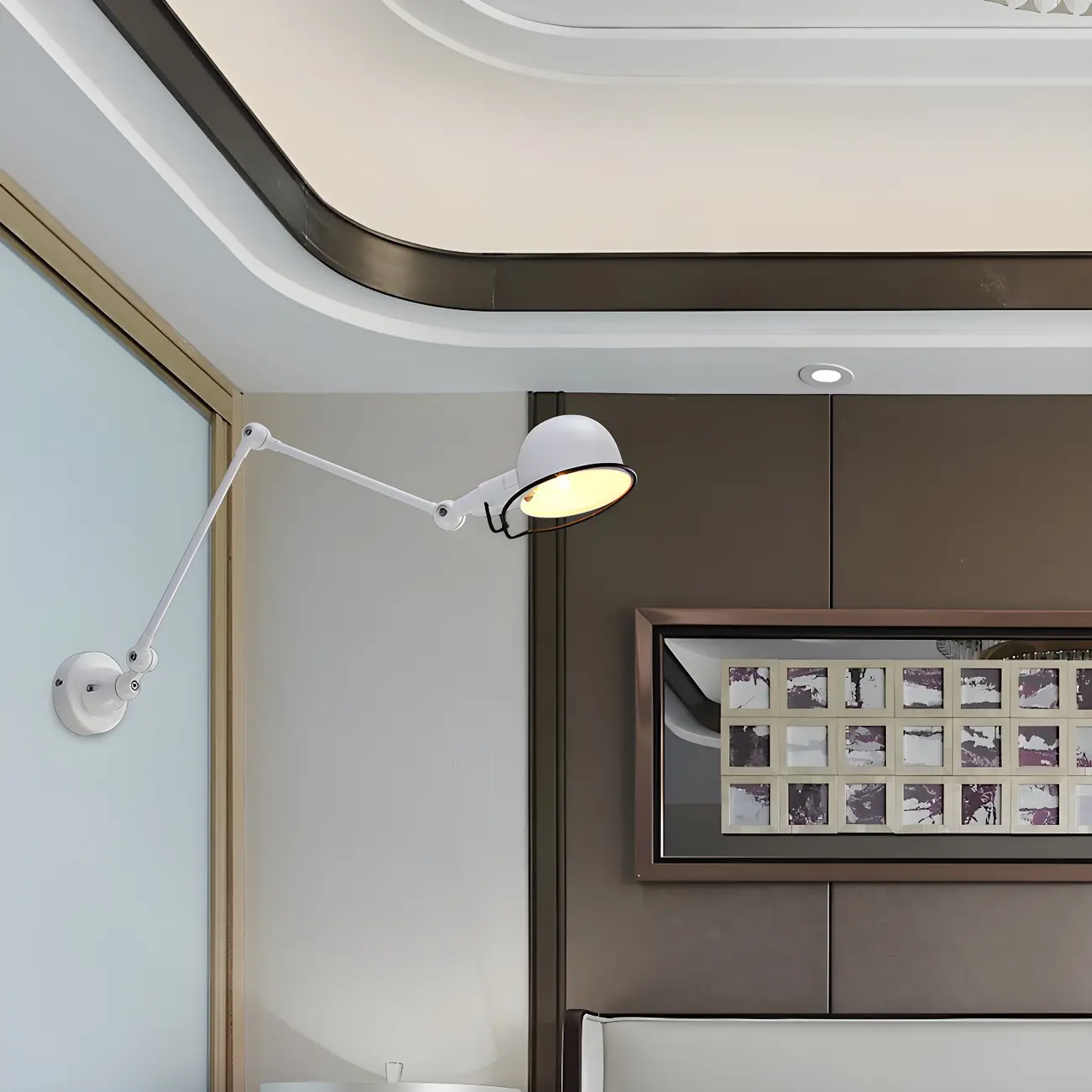 Industrial Metal Swing Arm Bowl Shade Wall Light