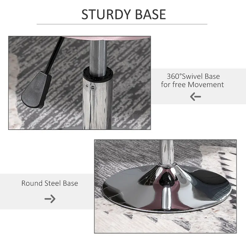 HOMCOM Swivel Accent Chair Modern Makeup Vanity Chair Adjustable Height Leisure Lounge Chair