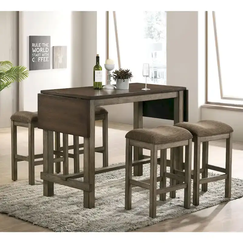 Tozos Farmhouse Chestnut Padded Counter Height Stool (Set of 2) by Furniture of America