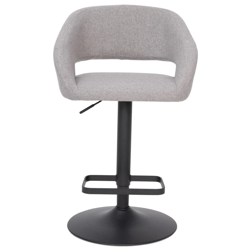 Modern Upholstered Adjustable-Height Barstool with Rounded Back
