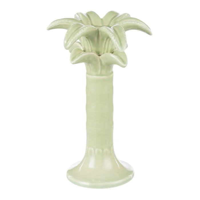 Emporium Neri Palm Candle Holder Green 11.5x11.5x18.5cm