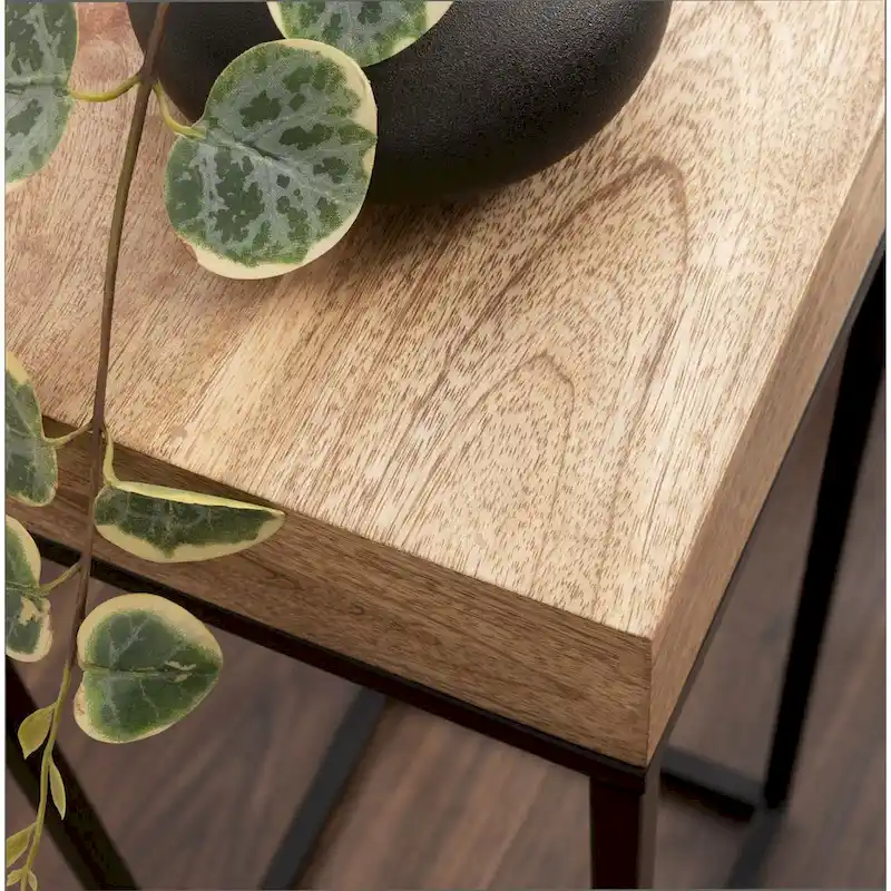 Wood and Metal Drink Table - 8x8x23