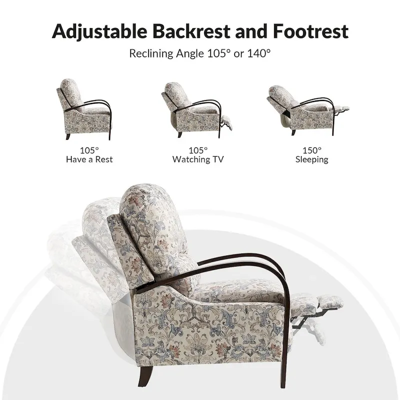 Rita Genuine Leather Manual Recliner by Hulala Home