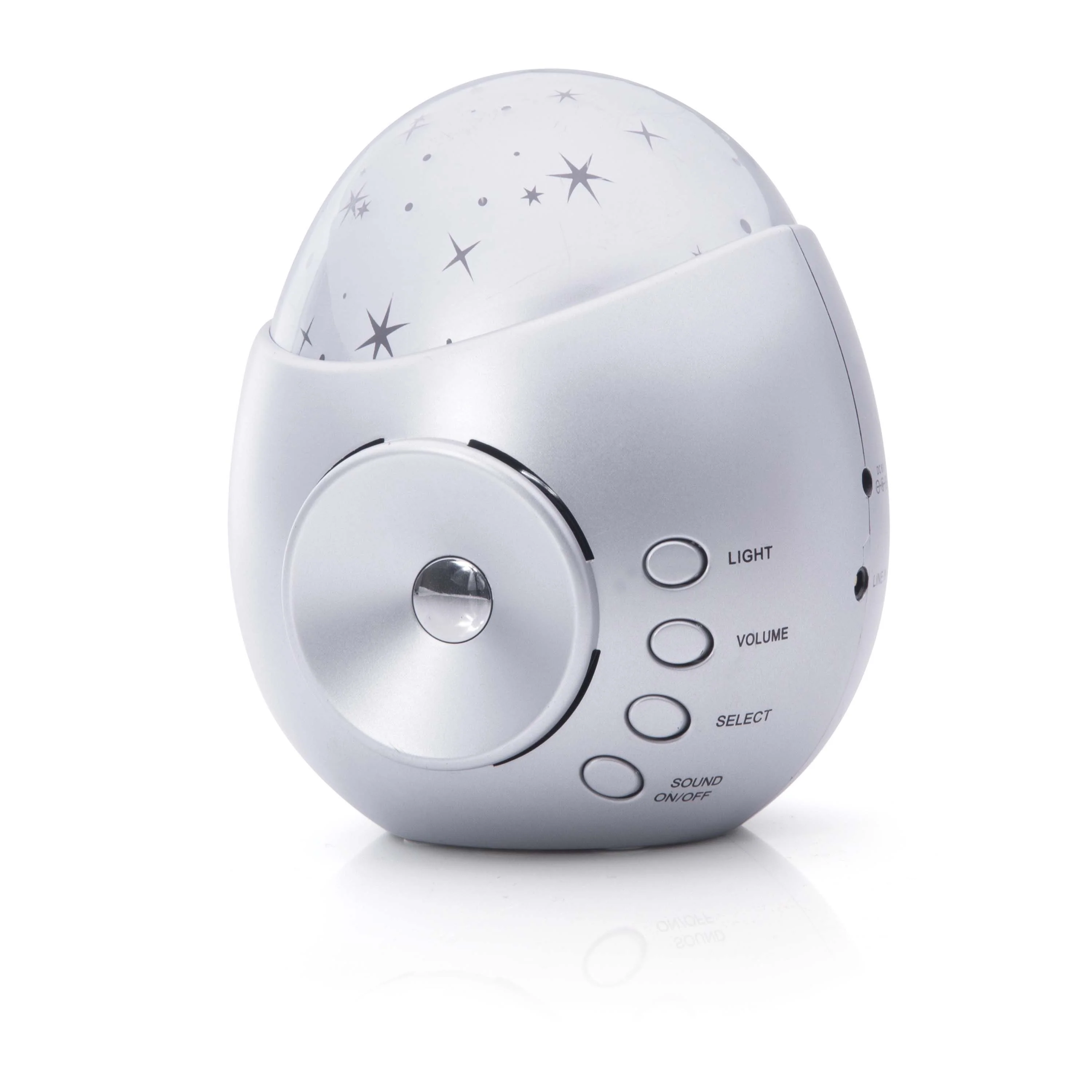 IS GIFT GALAXY STAR PROJECTOR & SOUND MACHINE - SILVER (MIN 4) SILVER 12X11.6X14.1CM