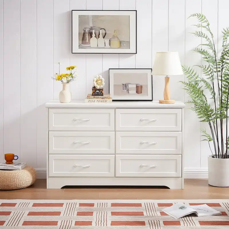 47.8 Modern Bedroom Chest with 6 Drawers Dresser