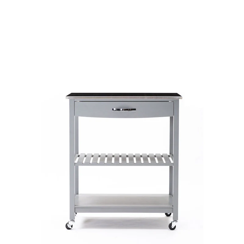 Holland Kitchen Cart With Stainless Steel Top