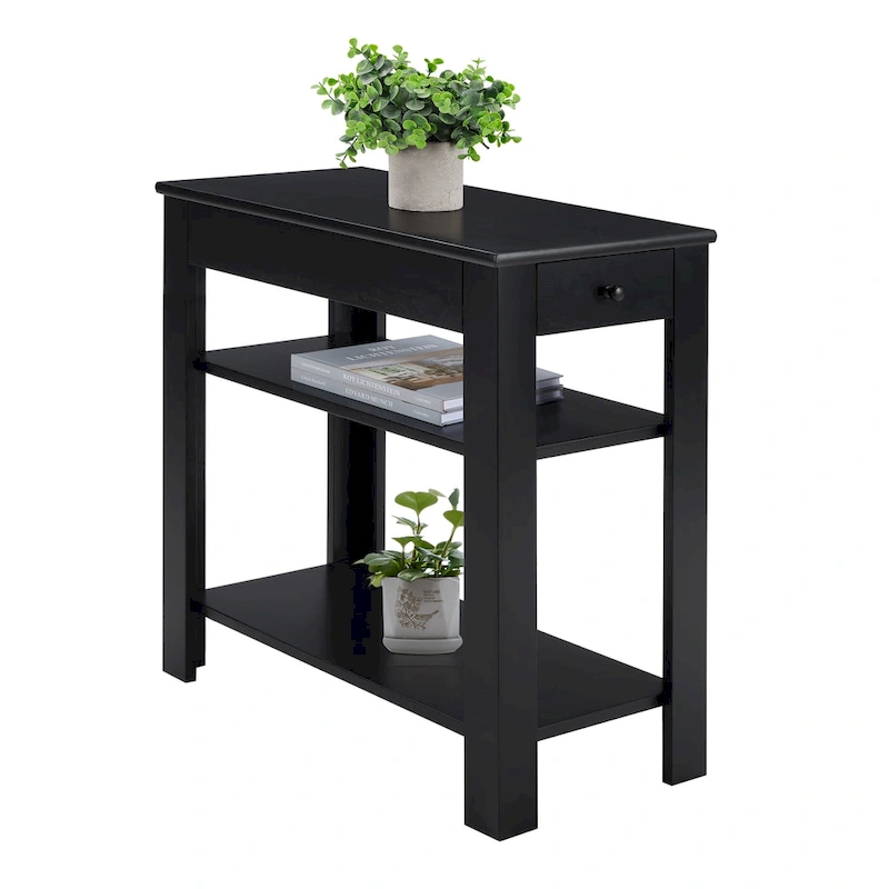 Convenience Concepts Designs2Go 1 Drawer Baja Chairside End Table with Shelves