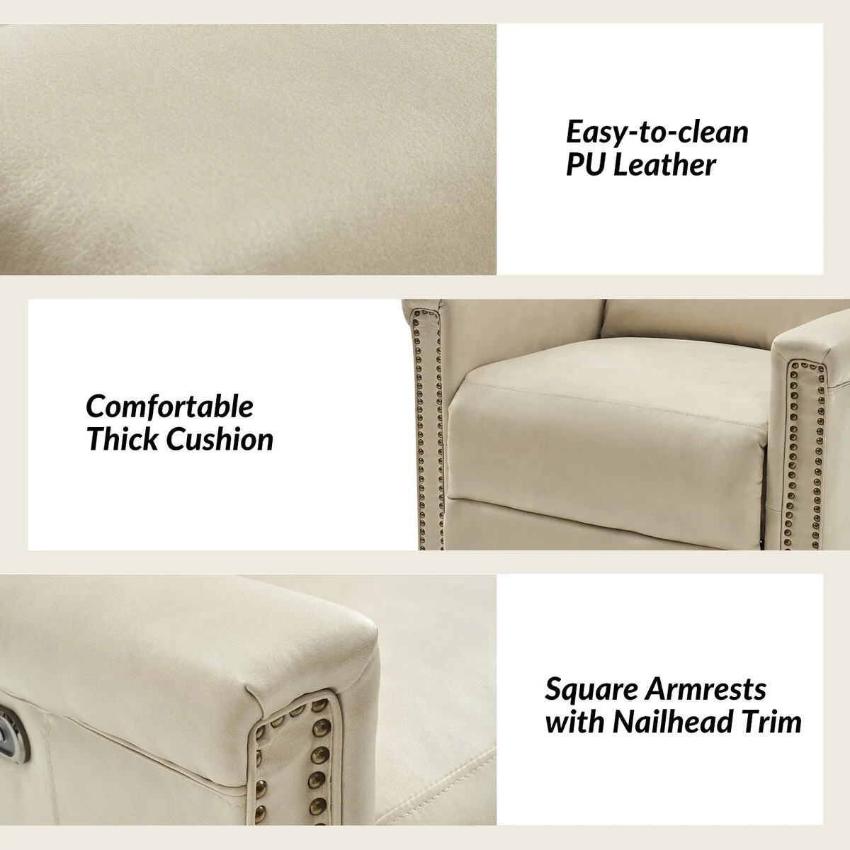 Tobias Traditional Swivel And Rocker Power Recliner Set of 2 by HULALA HOME