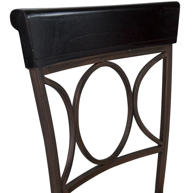 Linon Black Spiral Back Faux Leather Counter Stool