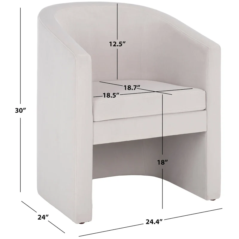 SAFAVIEH Theodosia Barrel Back Accent Chair (Fully Assembled) - W24 x D24 x H30 - 24Wx24Dx30H