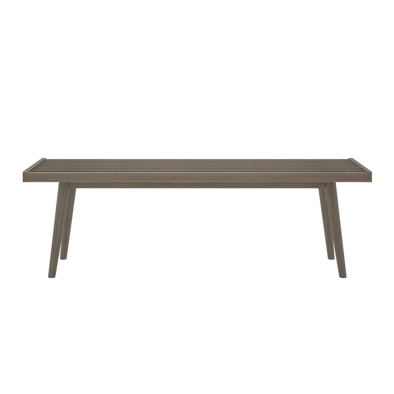 Plank and Beam Mid Century Double Wood Entryway Bench - 56.3 L x 16.5 W x 17.5 H