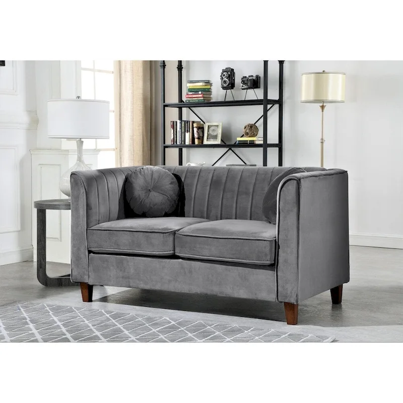 Arvilla Velvet Kitts Classic Chesterfield Living Room Set