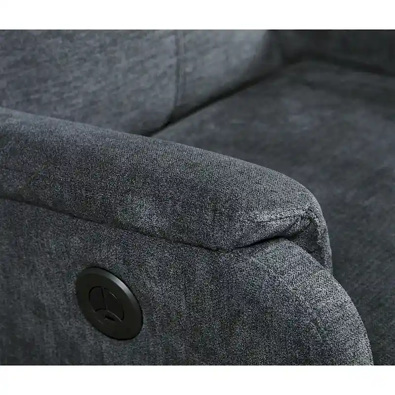 Blue Power Recliner with USB Charger