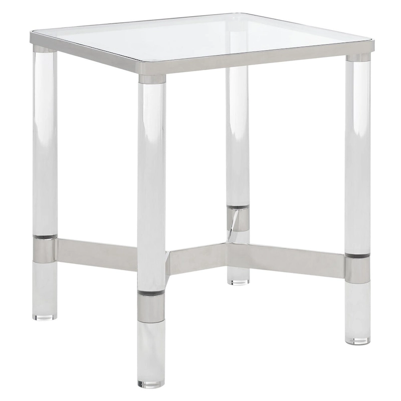 SAFAVIEH Couture Guler Acrylic Accent Table - 20 In W x 20 In D x 24 In H - 20Wx20Dx24H