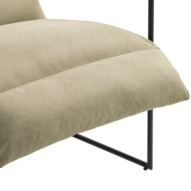 Fabric Accent Chair Metal Framed Sling Armchair Set of 2