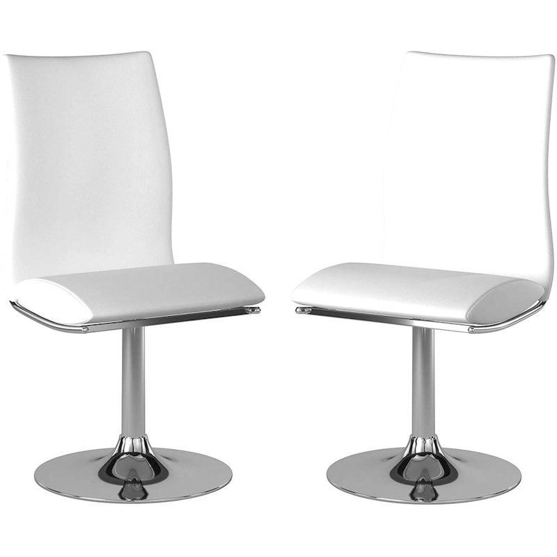 Chrome Base Swivel Dining Chair, Set 2