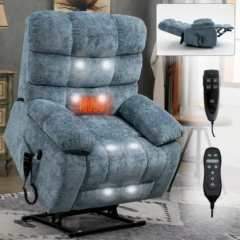 Large Manual Upholstered Recliner Chair