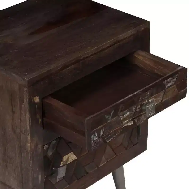 vidaXL Bedside Cabinet Solid Reclaimed Wood 15.7x11.8x19.6