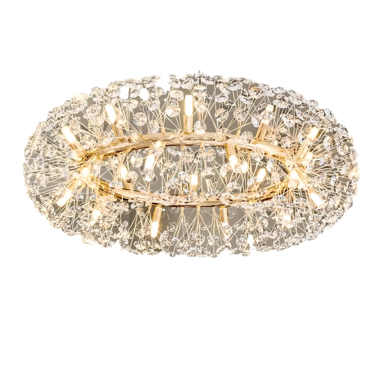 Luxury Crystal Round Chandelier with Geometric Design