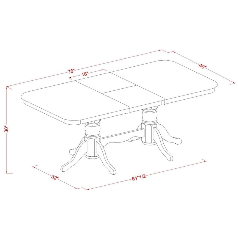 East West Furniture 7 Piece Dining Table Set- of a Rectangle Wooden Table and 6 Dining Room Chairs, Saddle Brown (Seat Option)