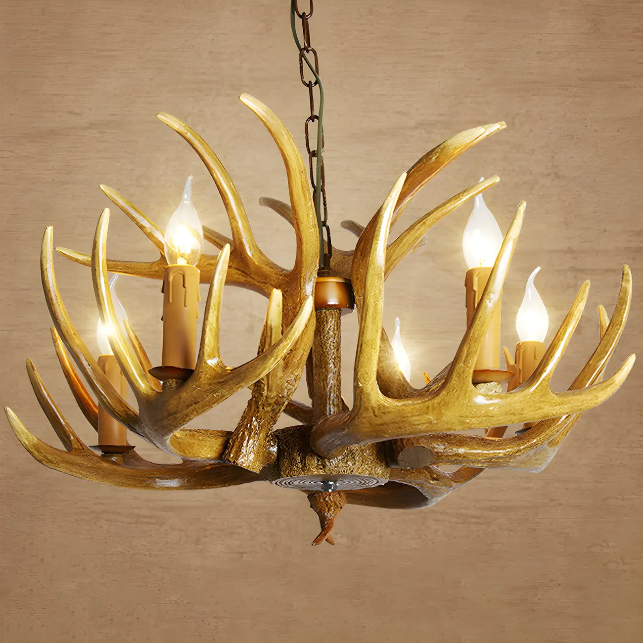 Rustic Unique Resin Antler Candelabra Chandelier