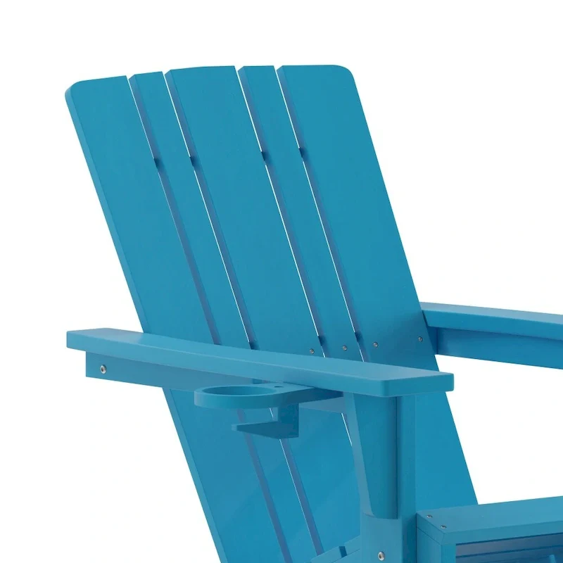 All-Weather Rocking Adirondack Chair with Swiveling Cupholder