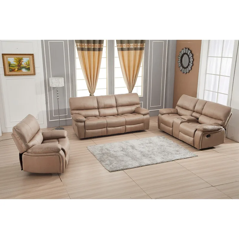 Betsy Furniture 3 Piece Microfiber Reclining Living Room Set, Sofa, Loveseat and Chair