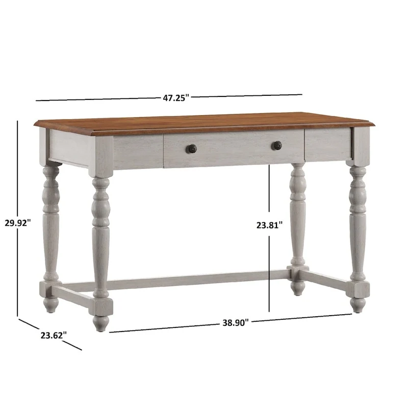 Oaklyn Antique 1-drawer Desk with Charging Station by iNSPIRE Q Classic