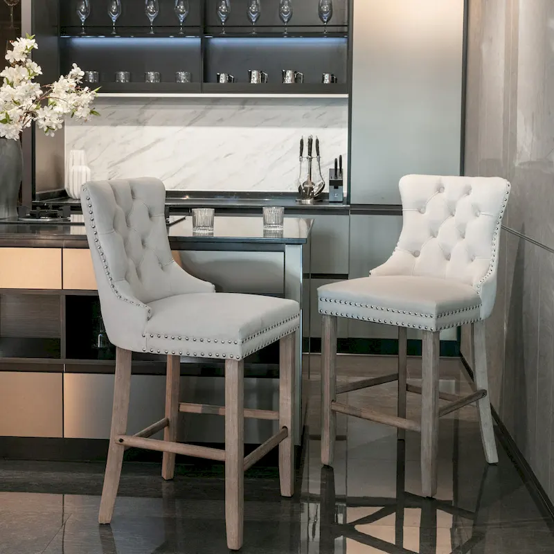 Velvet Upholstered Barstools