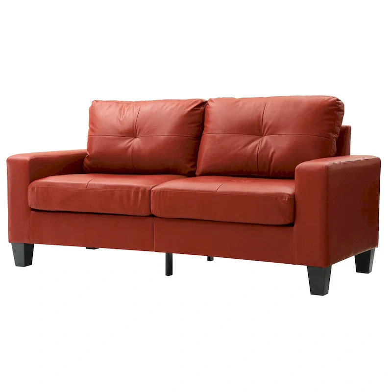 71 in. W Track Arm Faux Leather 3-Seat Sofa