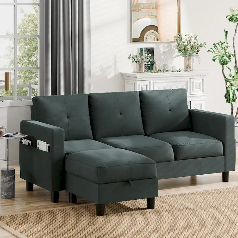 L-Shaped Sectional Sofa (With Interchangeable Chaise)