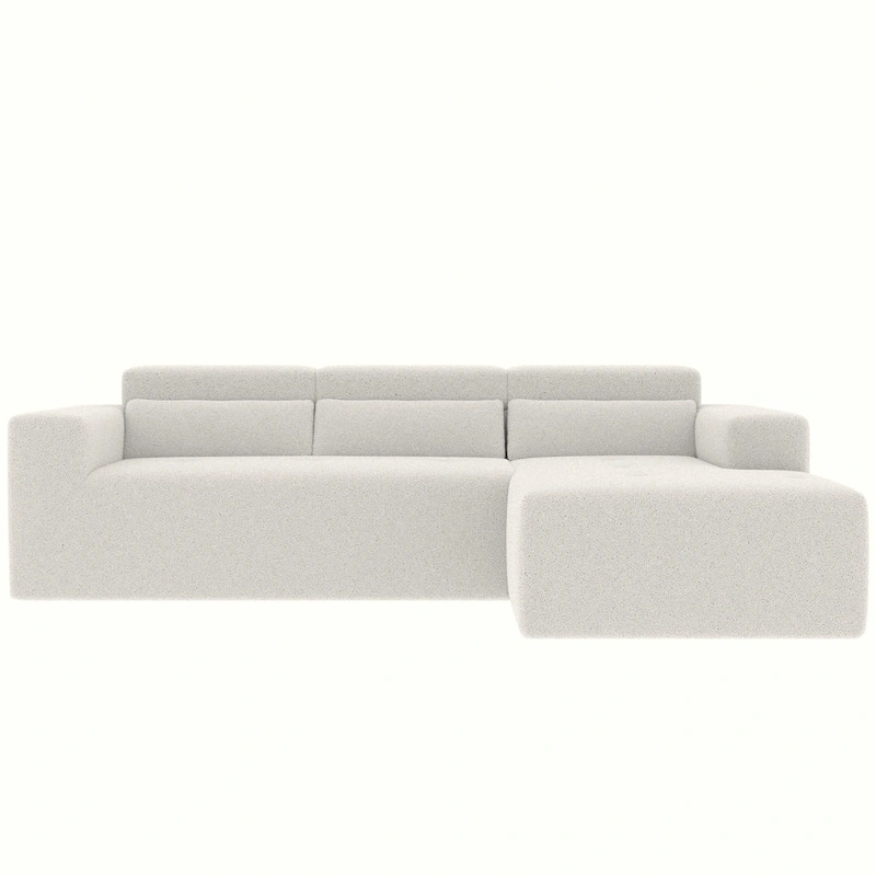 Christopher Knight Home - 109 Modern Modular Sectional Sofa, Teddy Fabric L-Shaped Couch with Chaise & Pillows