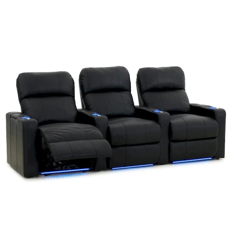Octane Turbo XL700 Power Leather Home Theater Seating Set (Row of 3)