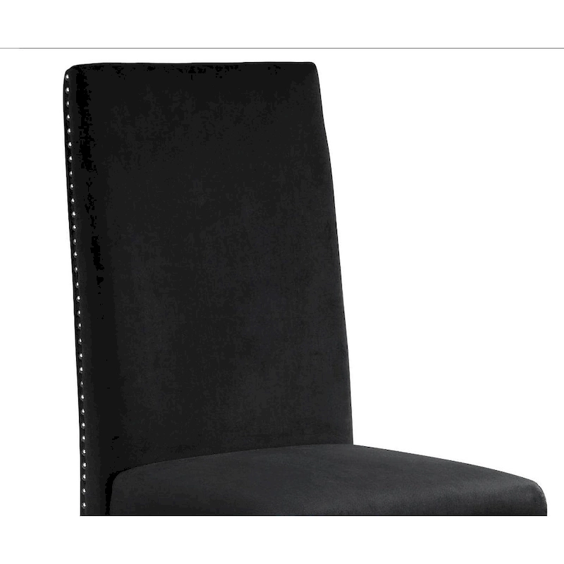 Best Quality Furniture Dining Chair includes Pleated Back, Nailhead-Trimmed, Chrome-Legged Chair (Set of 2)