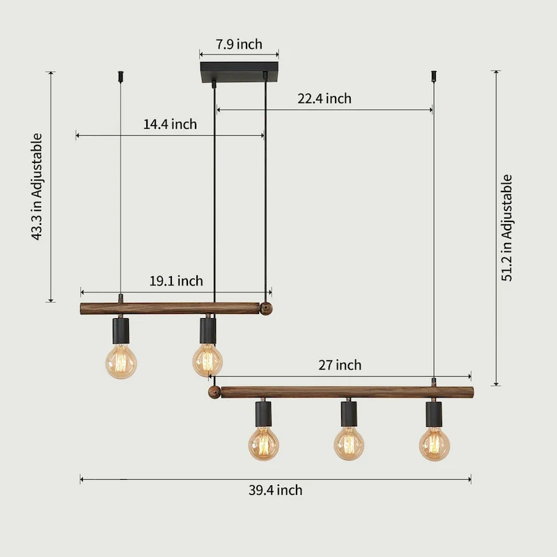 5 - Light Kitchen Island Pendant Light[No Bulb]