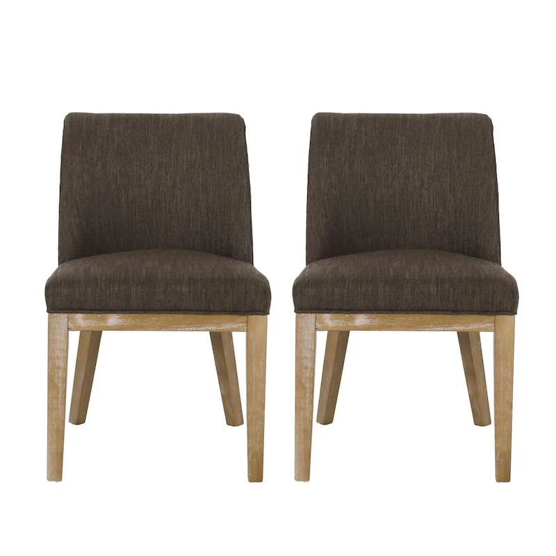 Camas Fabric Upholstered Wood Dining Chairs (Set of 2) by Christopher Knight Home