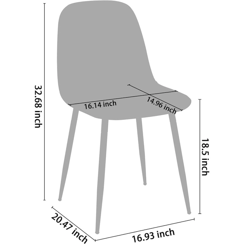 CangLong modern Upholstered Dining Chair in Faux Leather,Set of 4