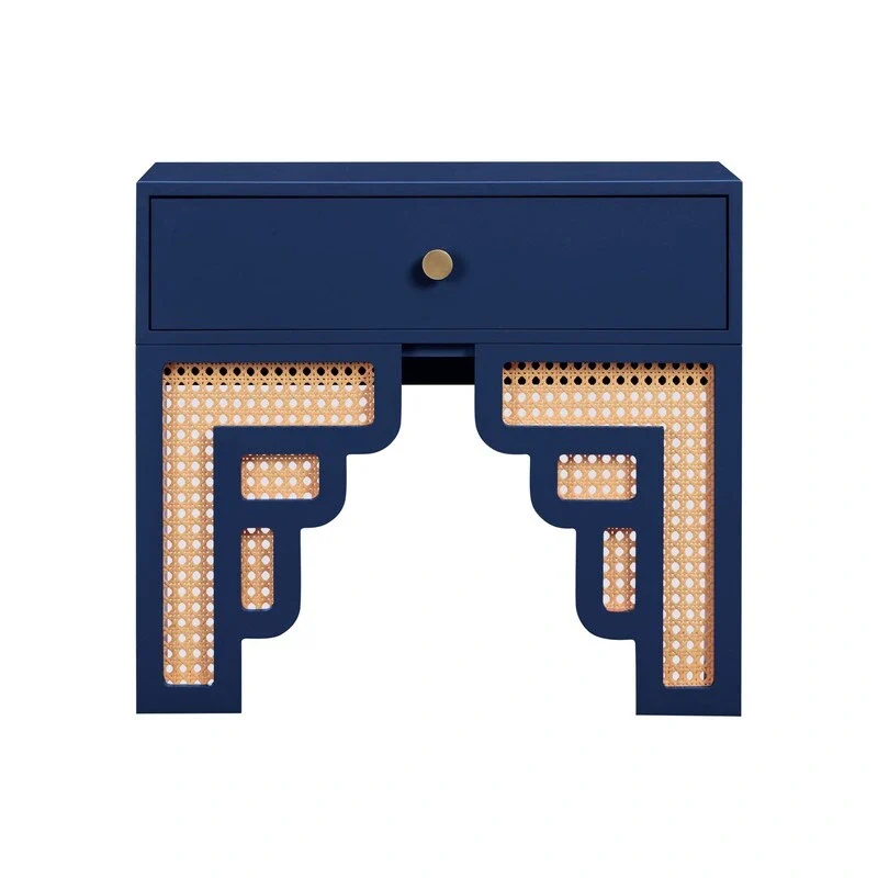 Suzie Wood & Rattan Nightstand