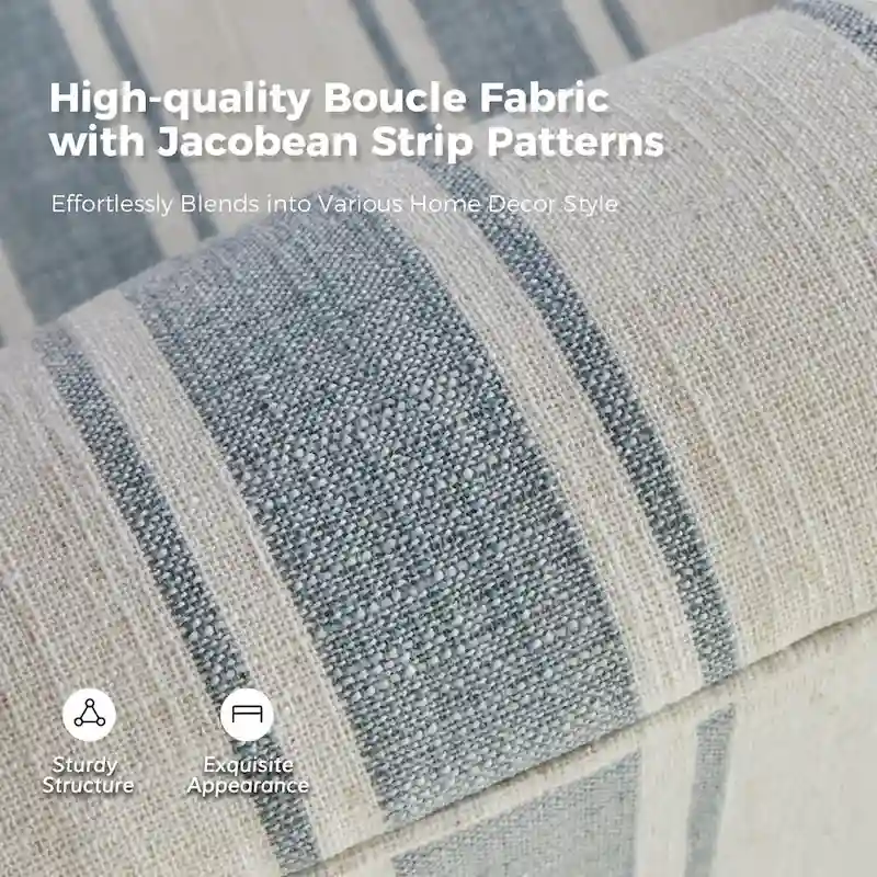 Pancy Traditional Swivel Armchair with Jacobean Strip Pattern by HOLALA HOME