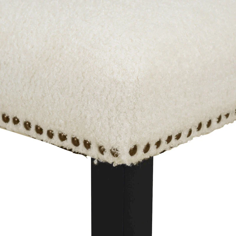 Farmhouse Style 5-Piece Wooden Dining Set with Round Table and 4 Lambswool-like Fabric Upholstered Chairs