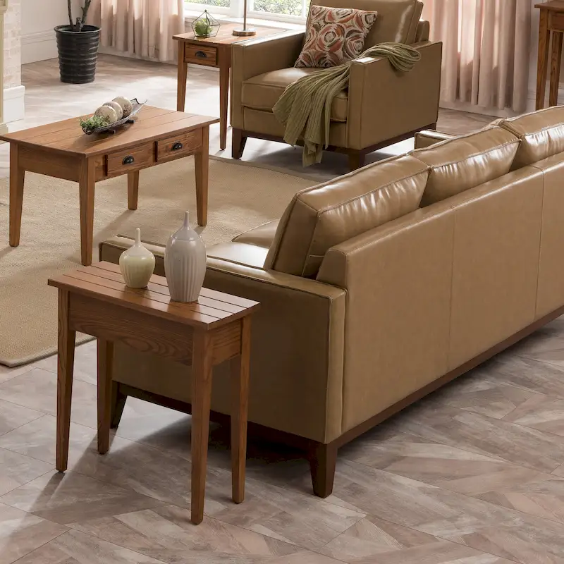 Narrow Side Table – Candleglow, Wood Top, 1-Drawer