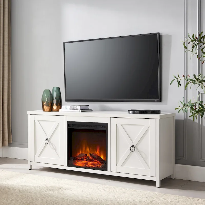 Granger 58 TV Stand with Log Fireplace Insert