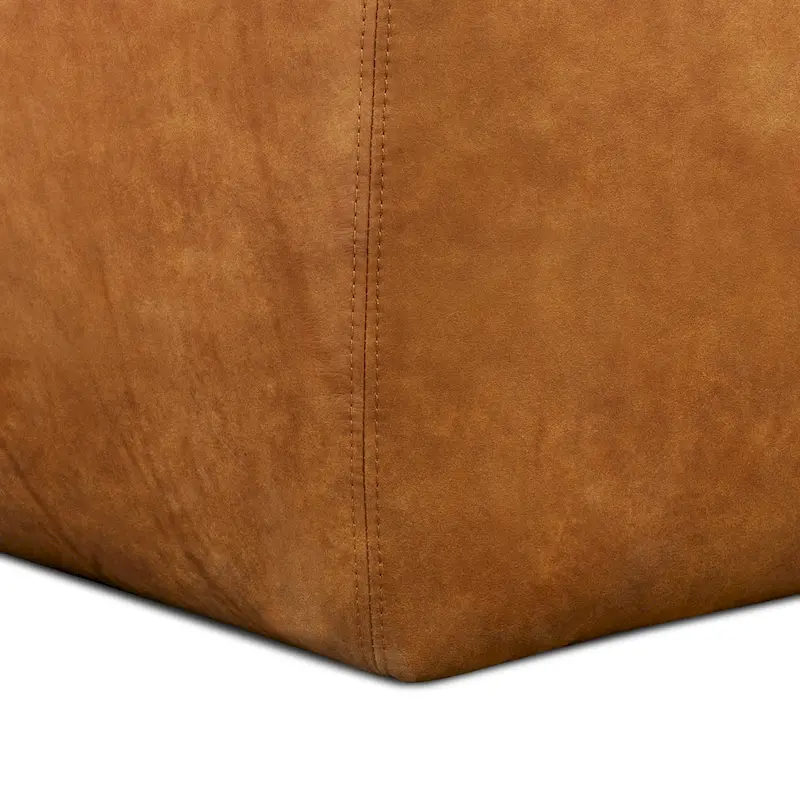 Poly & Bark Denver Leather Ottoman - Full Grain Genuine Italian Leather