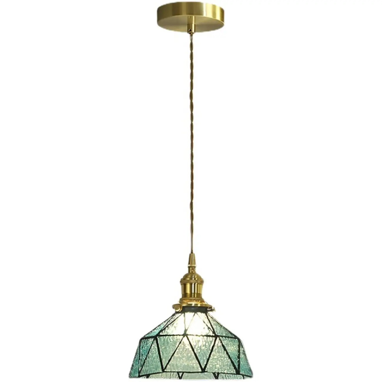 Modern Geometric Glass LED Hanging Pendant Light