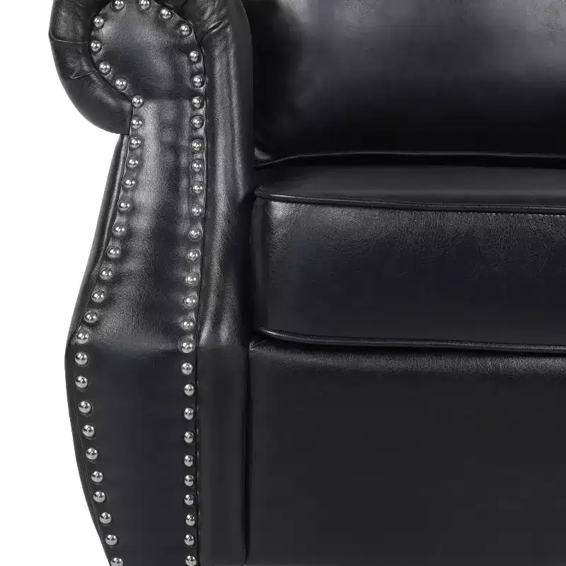 GDFStudio Dowd 36.50 Faux Leather Club Chair with Nailhead Trim