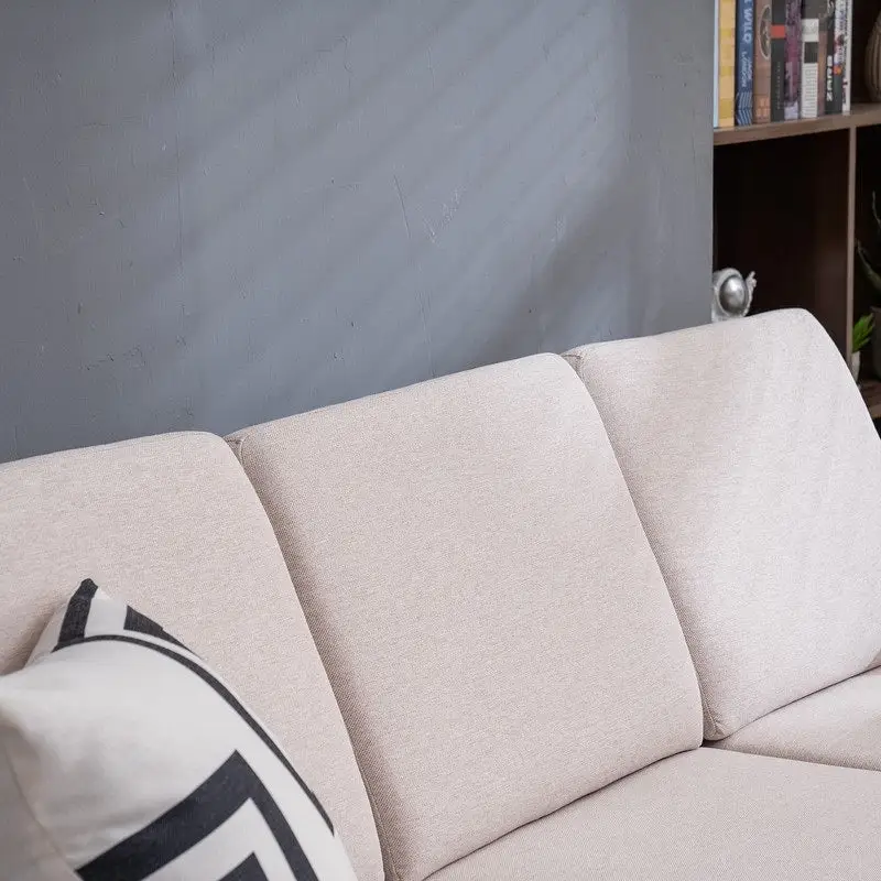 Three Seats Without Chaise Concubine Solid Wood Frame Sofa