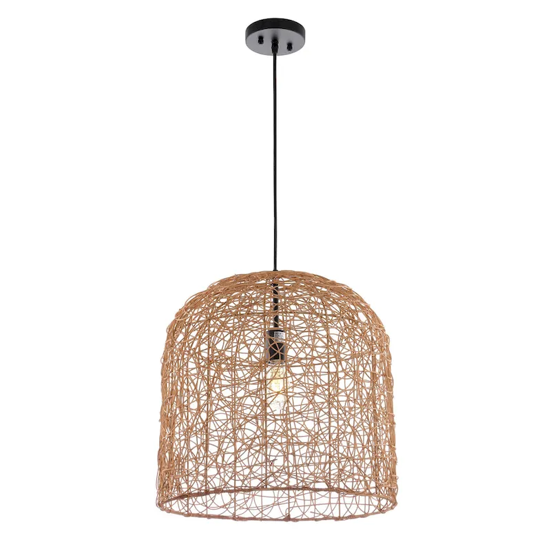 SAFAVIEH Lighting Celedonia 18-inch Pendant - 18  W x 18  D x 20-92  H - Natural - 18Wx18Dx92H
